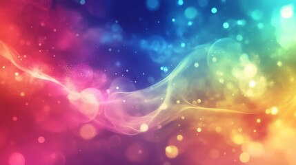 Fototapeta premium Abstract colorful background with soft, blurred colors and glowing particles.