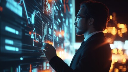 The Businessman Analyzing Data