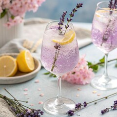 Sparkling Lavender Lemonade Spritz with Floral Garnish