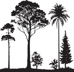 silhouettes of trees