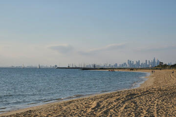 オーストラリアのメルボルンの海沿い
