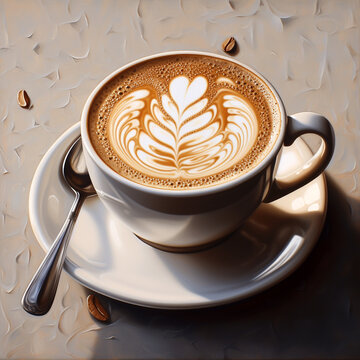 kaffe latte on a table