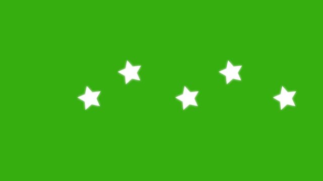 twinkling star animation on the position white color star animated, Stars of rains Loop green,