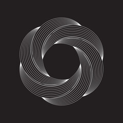 Abstract designs isolated on black background. Vector illustration.