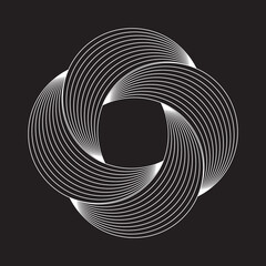 Abstract designs isolated on black background. Vector illustration.