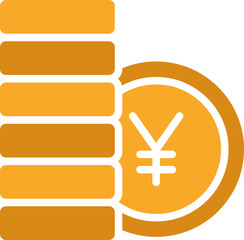 Obraz premium Yuan Money Coins Icon