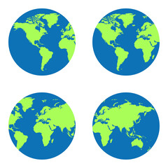 Set of World map, the earth, sustainability, illustration