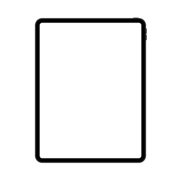 A high resolution transparent tablet, an isolated device, new technology, a simple illustration for websites and contents on white background, flat style art, illustration