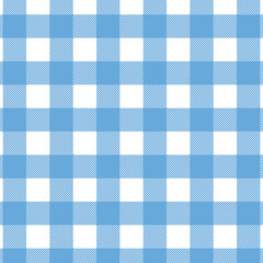 Gingham pattern design. Tartan checked in blue, white. Seamless pastel backgrounds for tablecloth, dress, skirt, napkin, Easter textile design