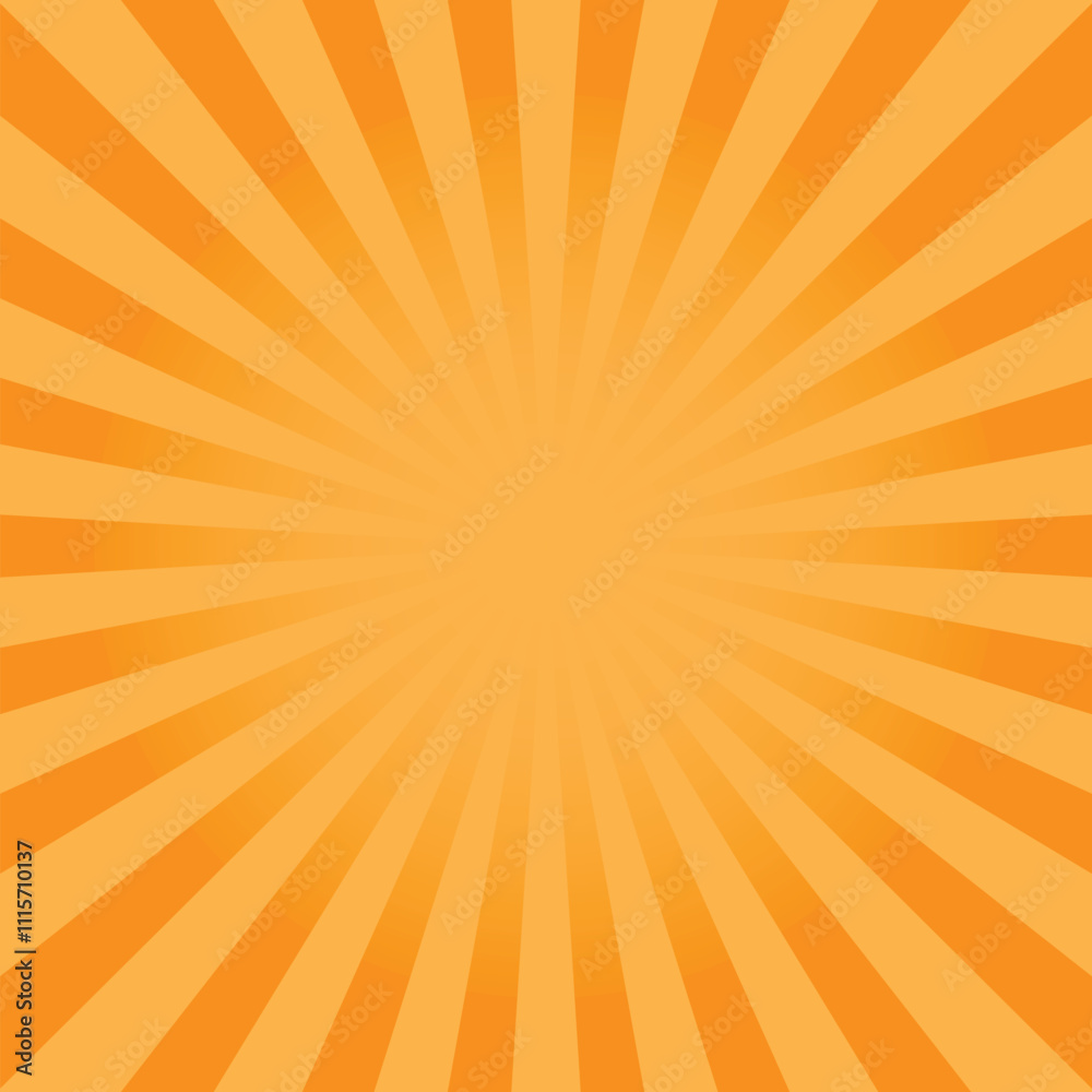 Aufkleber orange background with sun ray. pattern of starburst. abstract texture with flash. sunbeams. orange 