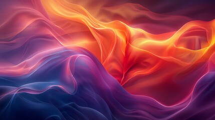 Obraz premium Abstract swirling vibrant colors, blue, purple, orange, and yellow hues.