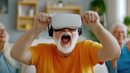 Active Seniors Engaged in Virtual Reality Play