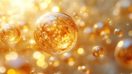 Golden Bubbles with Warm Glow