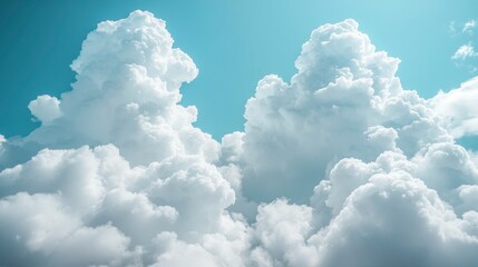 A vibrant sky with fluffy cumulus clouds drifting peacefully across the horizon creating a calming and picturesque scene ideal for nature-themed visuals.