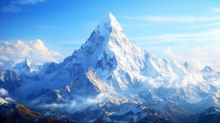 Obraz premium Majestic winter mountain peak snow-capped beauty nature landscape serene environment breathtaking view adventure awaits