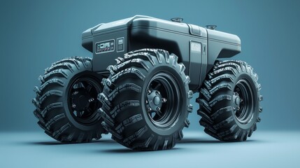 Rugged generator icon with durable thick wheels symbol