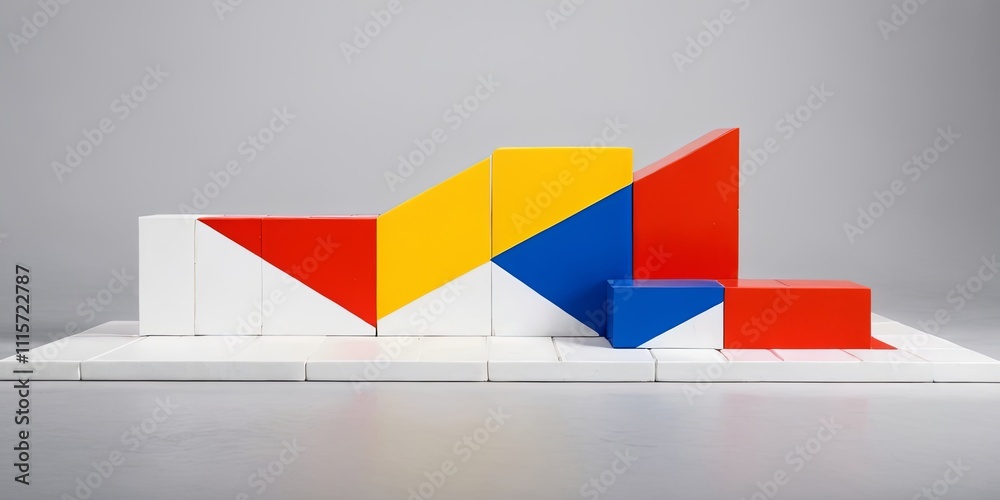 Poster A colorful stack of blocks with a white background