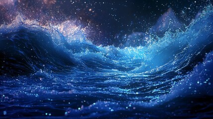 Fototapeta premium Gentle flow of sparkling water in a river nature scene peaceful environment close-up view natural beauty concept