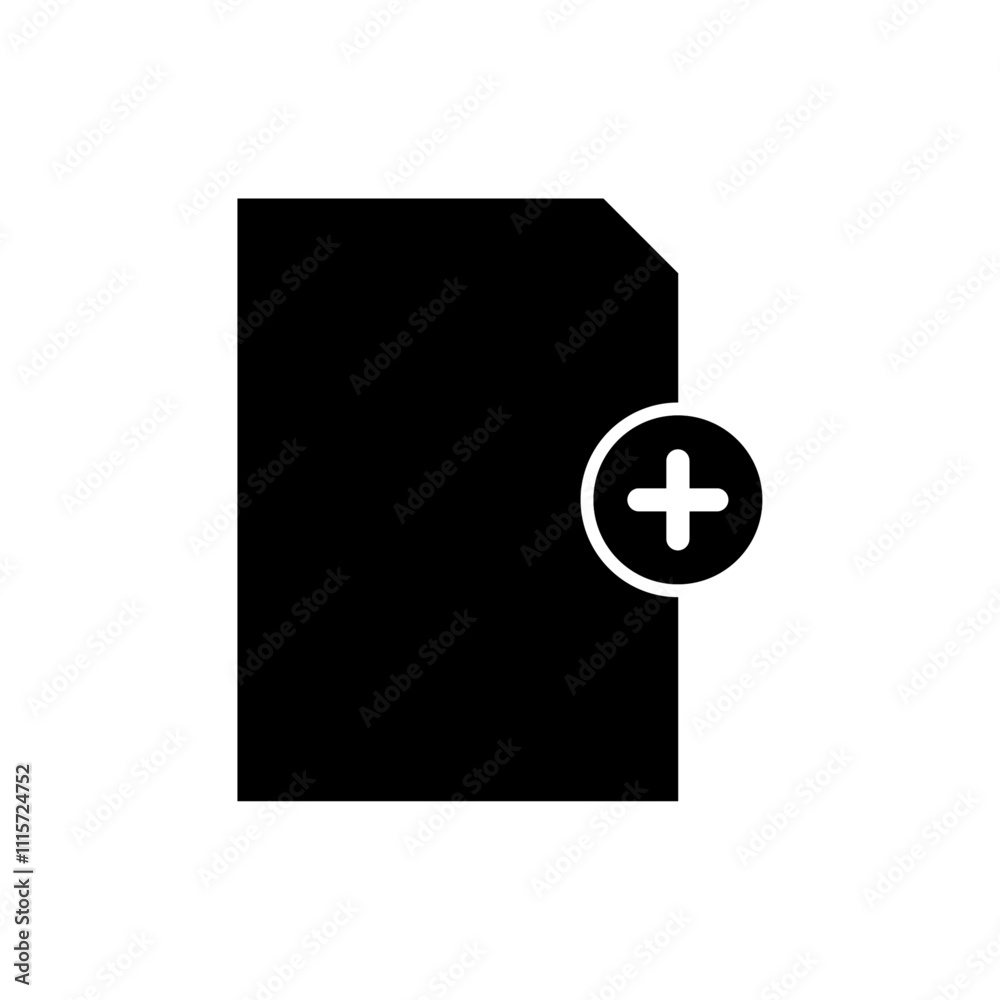 Aufkleber add document icon web design in vector