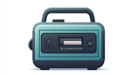 Fototapeta premium Portable mobile generator icon with handle and plug symbol