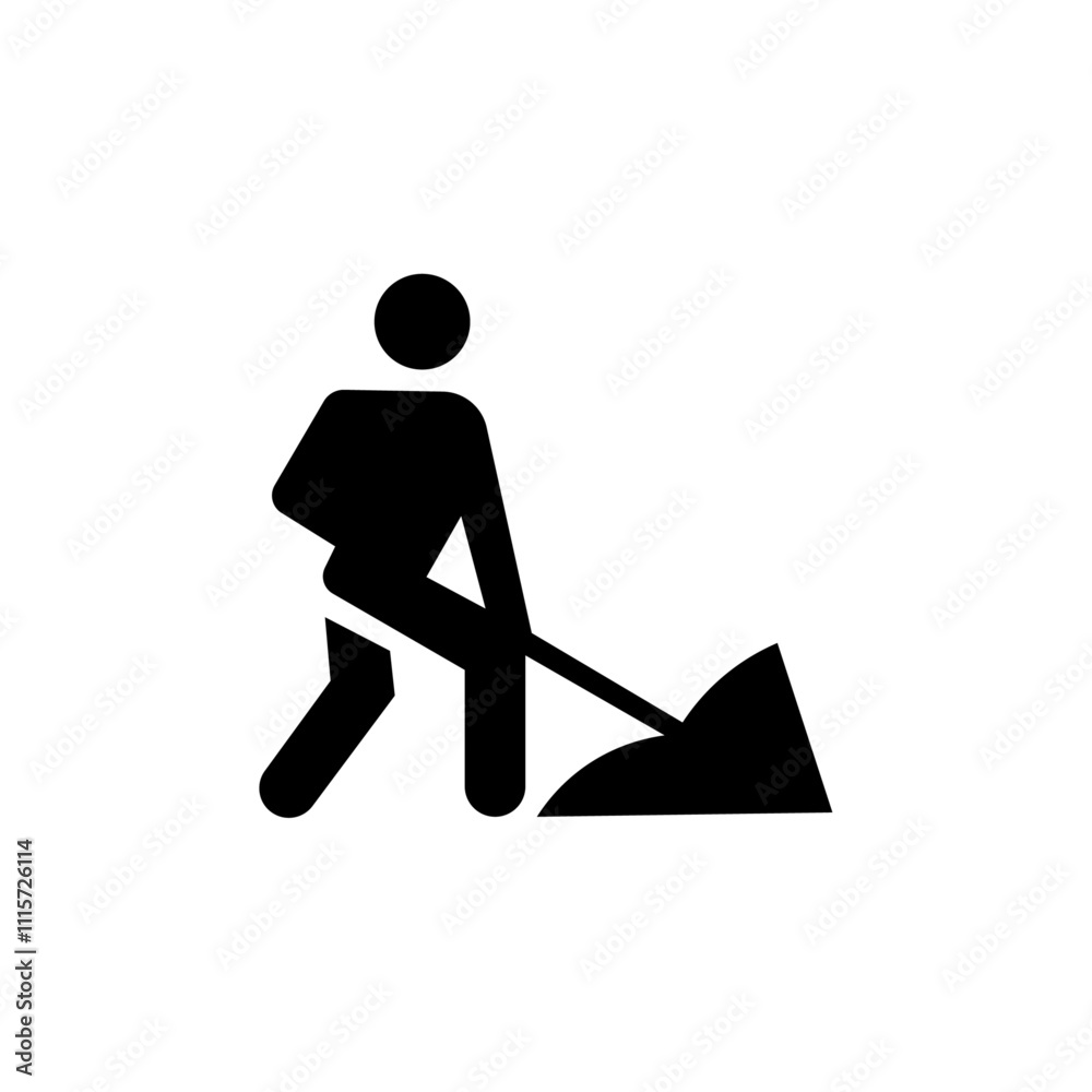 Poster construction icon web design in vector