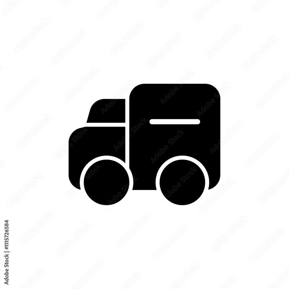 Poster delivery van icon web design in vector