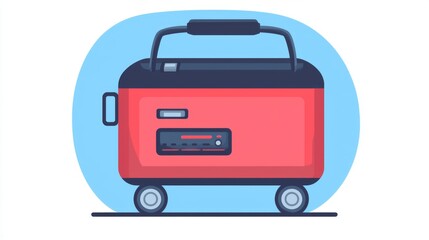 Portable generator icon with wheels and handle symbolizing mobility