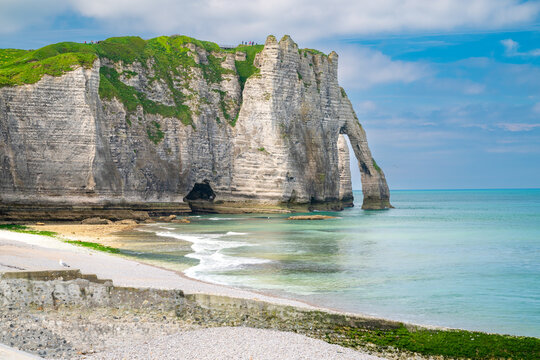 malerischen Felsen, Landschaft am Meer in Etretat, Normandie, Frankreich