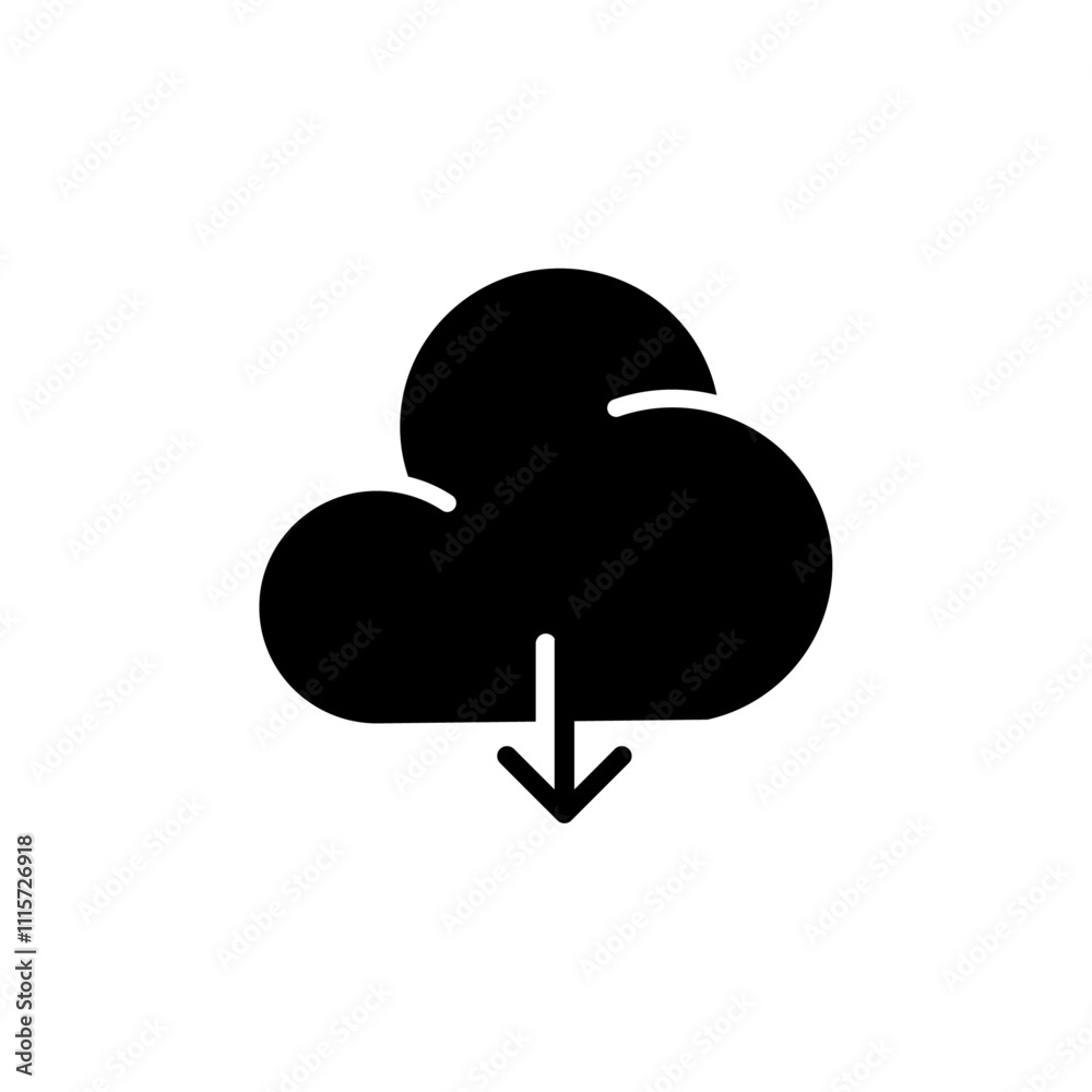 Poster Download from Cloud icon web design in vector