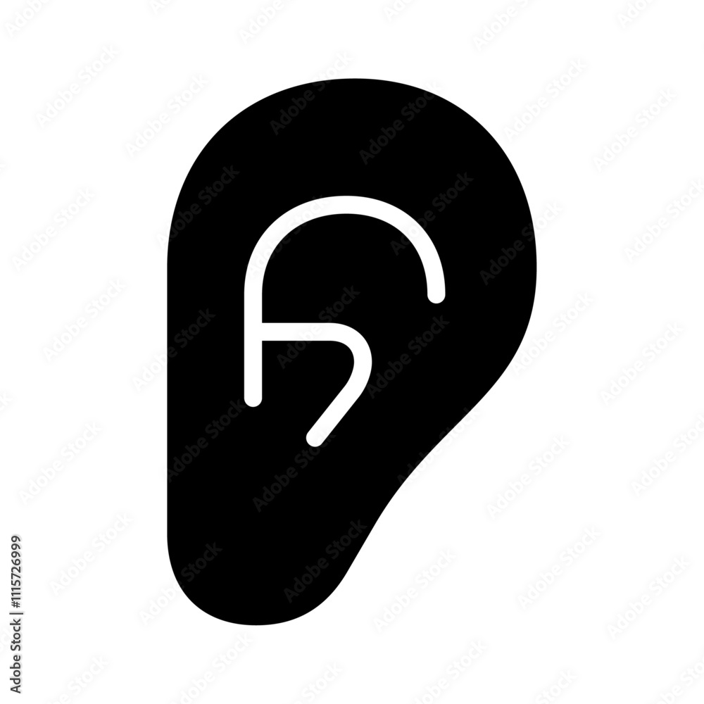 Poster ear icon web design in vector