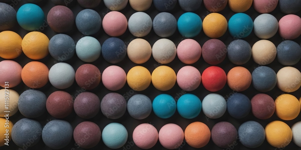 Aufkleber A row of colorful balls are arranged in a pattern
