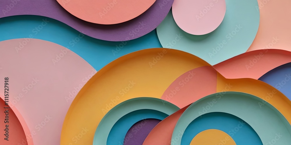 Aufkleber a colorful abstract painting with many different colored circles