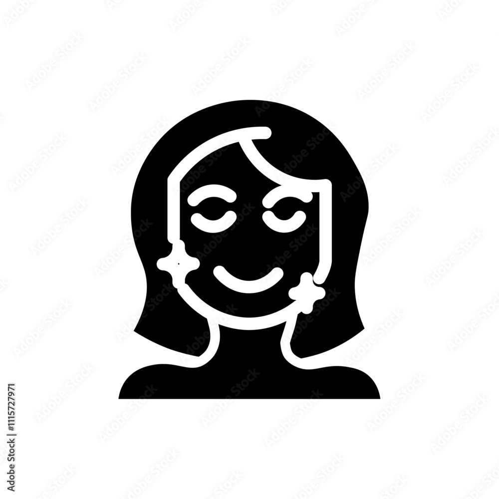 Poster glowing skin icon web design in vector