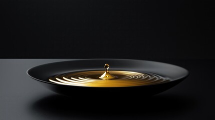 Dynamischer goldener Tropfen in perfekter Symmetrie