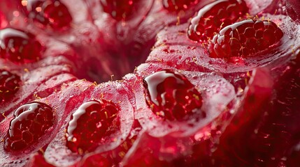 A Close Up View Of Raspberry Drupelets