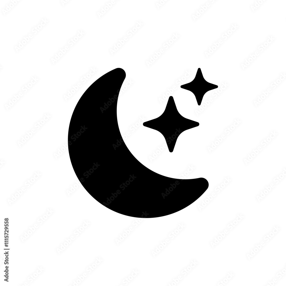 Poster Moon icon web design in vector