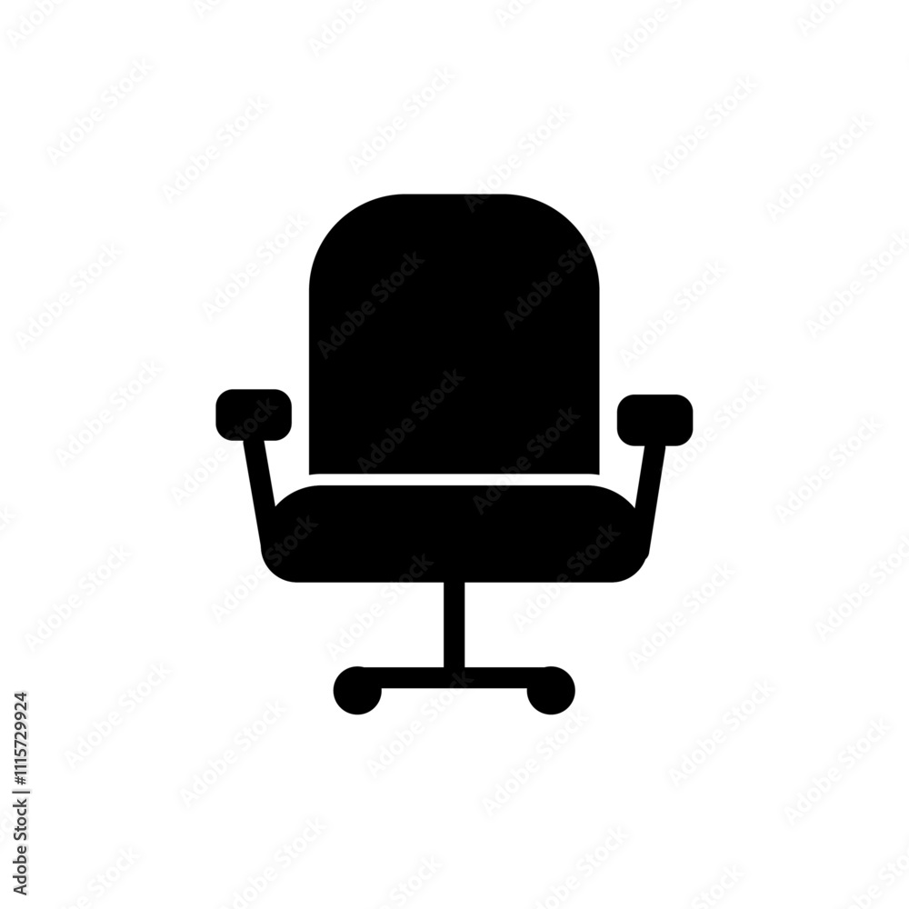 Aufkleber office chair icon web design in vector