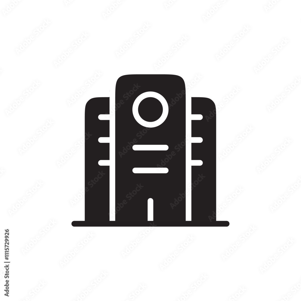 Aufkleber office buildings icon web design in vector