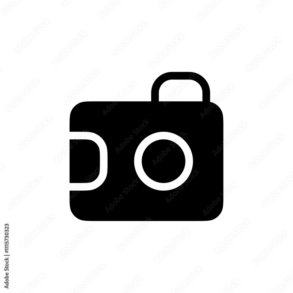 Poster photo camera icon web design in vector