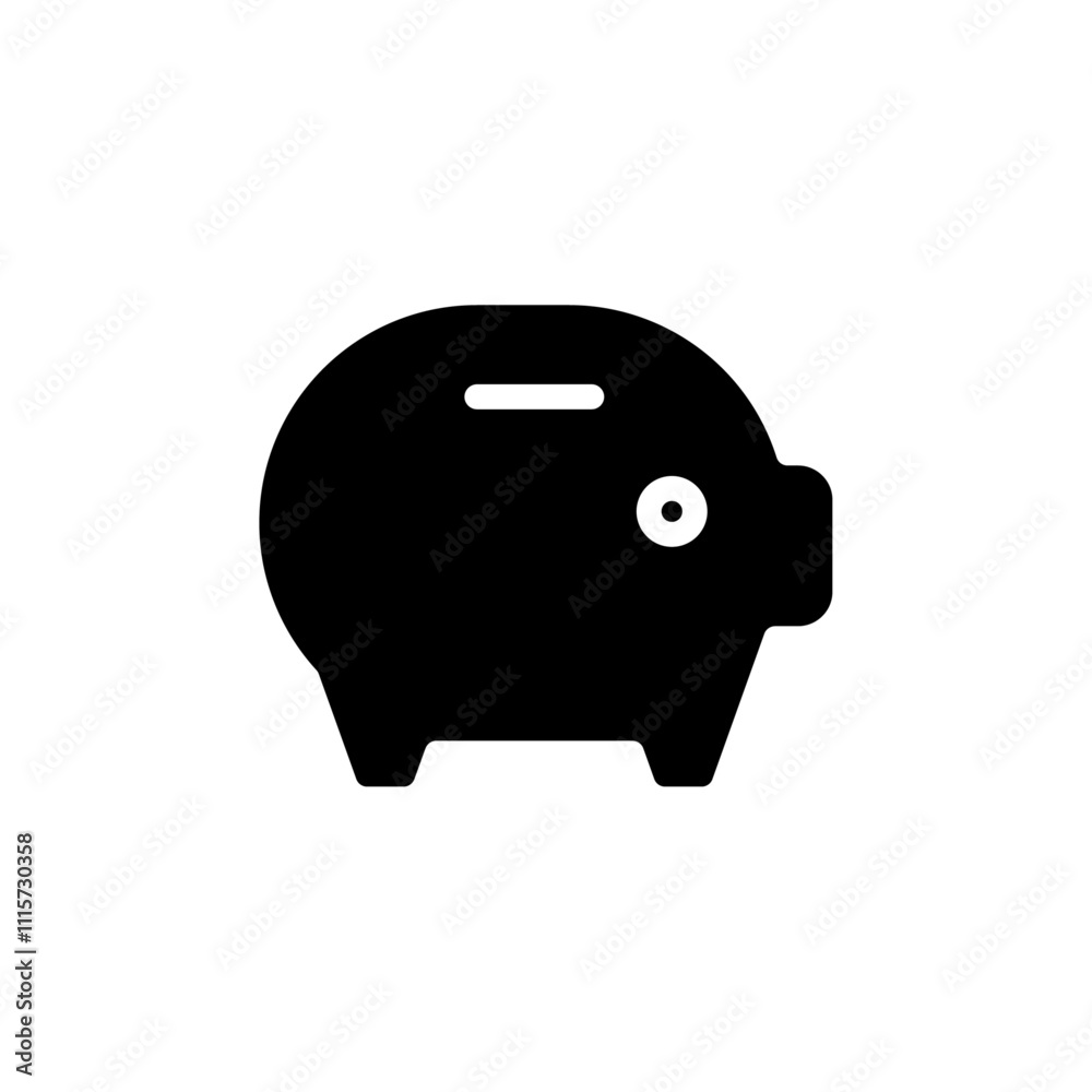 Aufkleber piggy bank icon web design in vector