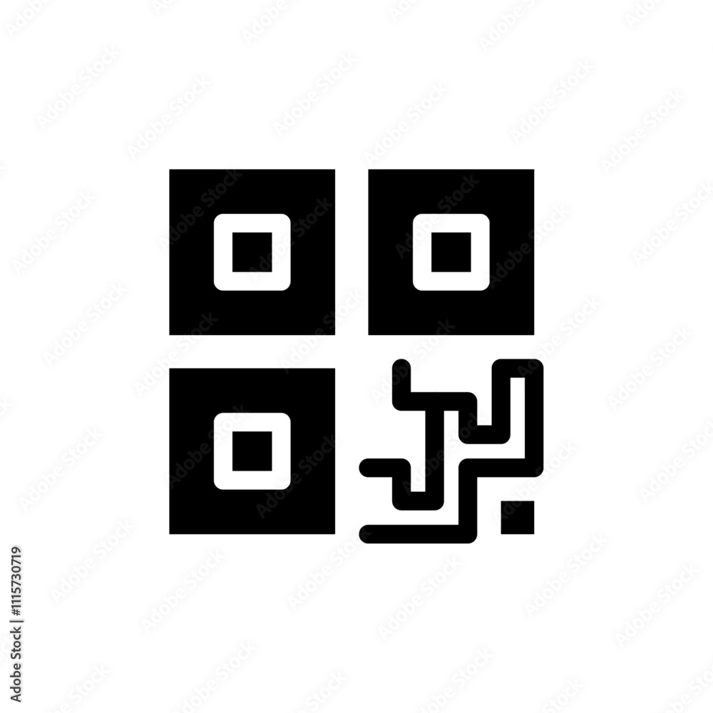 Poster QR code icon web design in vector