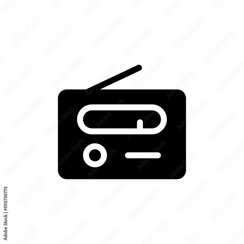 Aufkleber radio icon web design in vector