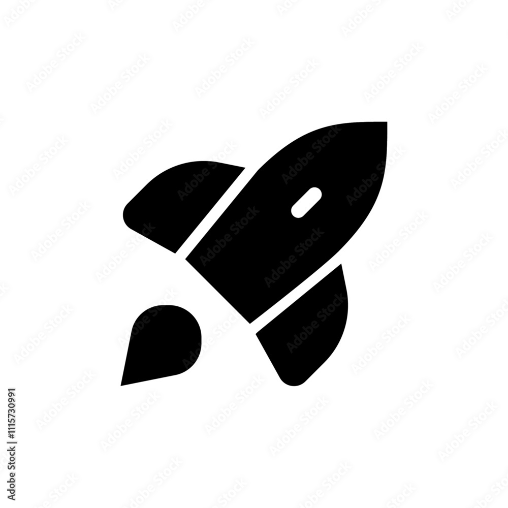 Poster Rocket icon web design in vector