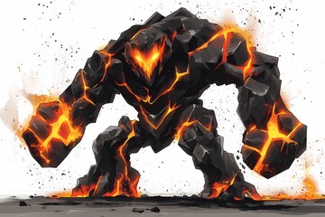 Fiery Golem: A Volcanic Stone Colossus