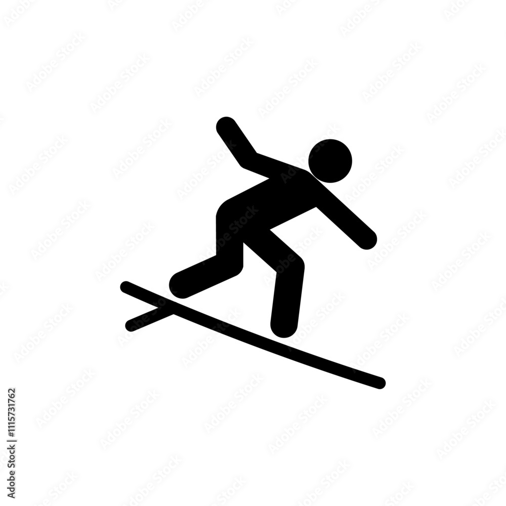 Aufkleber Surfer icon web design in vector