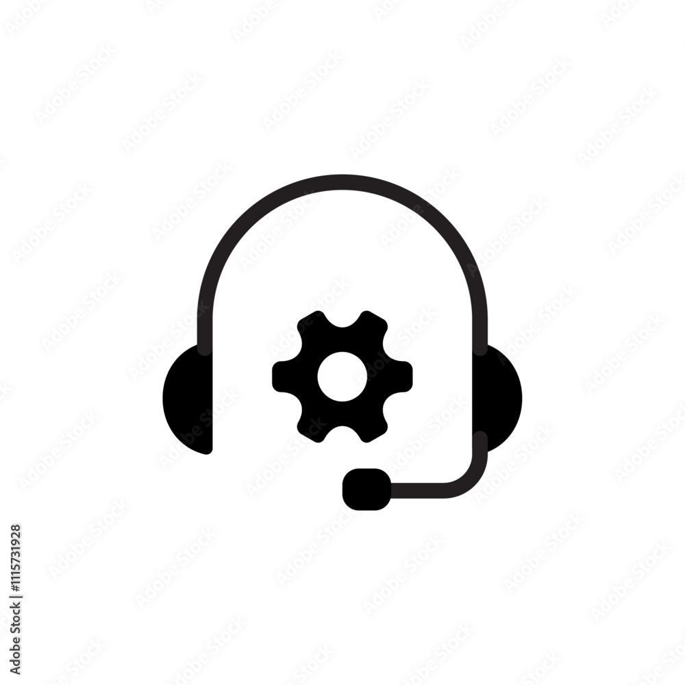 Poster technical support icon web design in vector