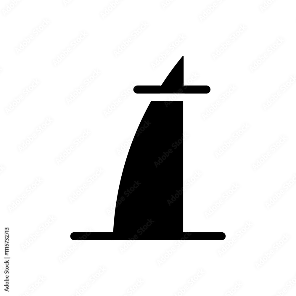 Poster Windsurf icon web design in vector