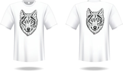 Wolf Face USA Print t-shirt and apparel trendy design print, vector illustration