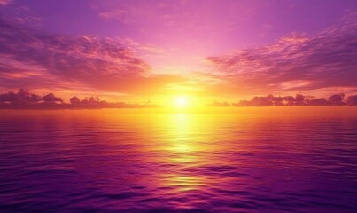 Fototapeta premium A vibrant sunset over calm waters, showcasing nature's beauty.