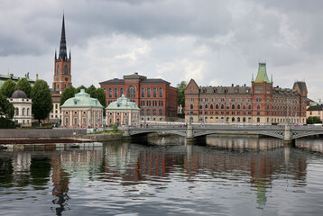 Fototapeta premium View from Stallbron Bridge to Gamla Stan, Stockholm, Sweden